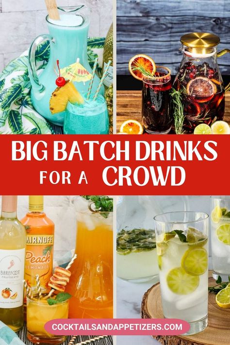 Easy pitcher cocktails for parties. Sangria recipes, Blue Hawaiian big batch recipe, Peach Lemonade Vodka large batch recipes, Mermaid Water Punch, all kinds of boozy punch recipes for entertaining a crowd. Spring large batch cocktails, summer pitcher cocktails, boozy Christmas punch drinks and more. Large Batch Cocktails Summer, Boozy Christmas Punch, Batch Cocktails Summer, Boozy Punch Recipes, Easy Pitcher Cocktails, Cocktail Recipes Pitcher, Pitcher Cocktail Recipes, Summer Pitcher Cocktails, Adult Punch Recipes