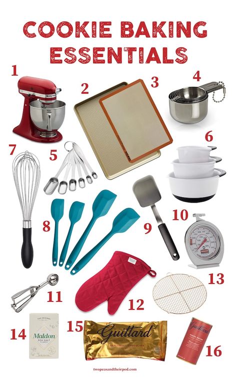 Sharing my Cookie Baking Essentials, everything you need to make the perfect batch of cookies! Start with these tools and you will have cookie success! Fat Free Cookies, Baking Essentials Tools, Baking Necessities, Kitchen Essentials List, Baking Equipment, Best Oven, Recipes Baking, Big Cookie, Favorite Cookie Recipe