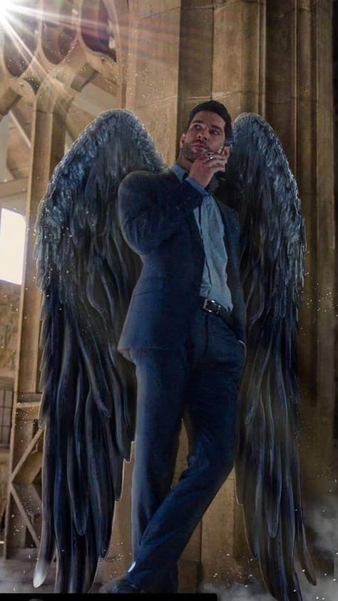 Lucifer Marvel, Lucifer Wings, Lucifer Quote, Supernatural Lucifer, In The Name Of Love, Marvel Superheroes Art, Tom Ellis Lucifer, Black Angel, Ange Demon