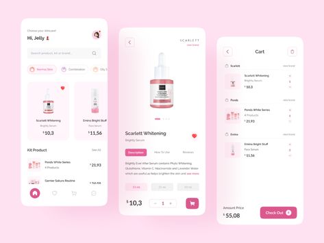 Skincare App, App Development Design, E-commerce App, About Skincare, Mobile Skin, Lavender Water, Beauty App, Banking App, App Template