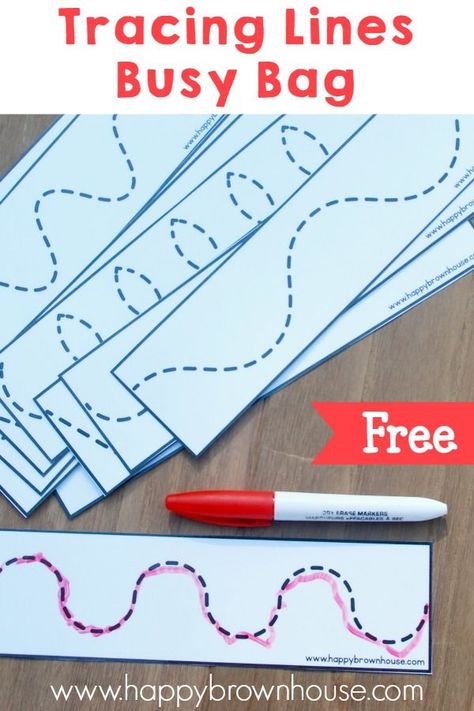 This free printable tracing lines busy bag for preschoolers is a great introduction to writing. Preschoolers will have fun tracing the lines and practicing their fine motor skills. Tracing Lines, Preschool Fine Motor, Preschool Writing, Motor Skills Activities, Busy Bags, Skills Activities, Pre Writing, Writing Center, Fine Motor Activities