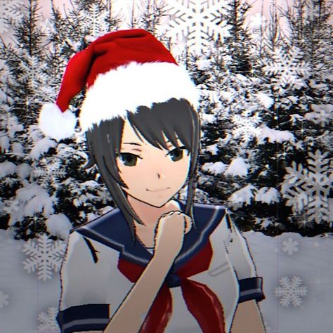 Ayano Aishi Christmas, Nevada Tan, Yandere Pfp, Tongue Emoji, Pfp Christmas, Ayano Aishi, Anime Mobile, Wife To Be, Childhood Games