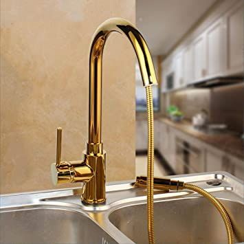 Gougeltd Pull Out Kitchen Faucet Gold Sink Mixer Tap 360 degree rotation kitchen Mixer Taps Kitchen Tap Kitchen Faucet Gold, Gold Sink Faucet, Gold Sink, 60 Inch Vanity, Commercial Kitchen Faucet, Modern Kitchen Faucet, Bathroom Sink Cabinets, Pull Out Kitchen Faucet, Kitchen Pulls