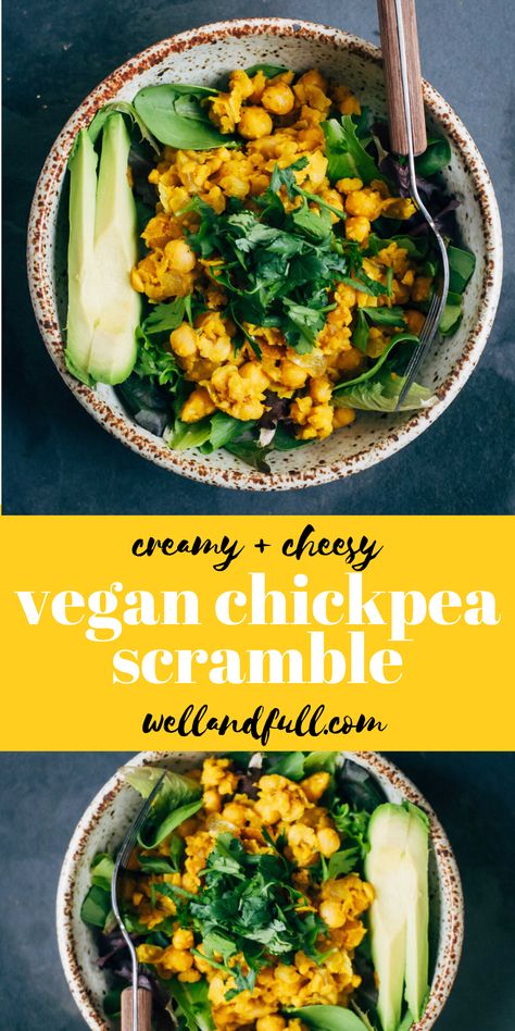 Easy and #healthy #vegan Chickpea Scramble! Chickpea Scramble, Plant Based Recipes Dinner, Veggie Burgers Recipe, Vegan Chickpea, Chick Pea, Gluten Free Recipes For Breakfast, Best Vegetarian Recipes, Nourishing Foods, Vegan Eggs