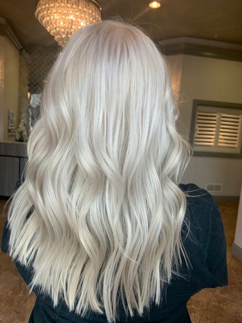 Platinum Blonde Full Head Highlights, Ice White Hair, Icey Blonde, Blond Hairs, Blonde Hair Colour Shades, Vanilla Blonde, Hair Pieces For Women, Blonde Hair Goals, Ice Blonde Hair