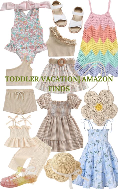 Beach Vacation | Amazon toddler girls | Amazon Finds | Toddler Fashion | Summer girls outfits | Spring | Summer break | Amazon girls | Amazon Fits Clothes For Beach Vacation, Summer Girls Outfits, Amazon Fits, Toddler Vacation, Italy Summer Outfits, Amazon Girl, Vacation Fits, Toddler Girl Summer, Summer Vacation Outfits