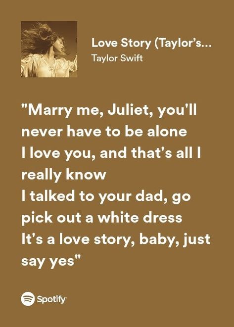 Love Story Song Lyrics, Taylor Swift Fearless Songs, Taylor Swift Love Songs, Taylor Swift Love Story, Love Letras, Fearless Song, Story Lyrics, Musica Spotify, Taylor Swift Lyric Quotes