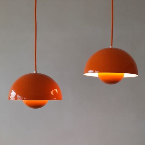 Verner Panton Flowerpot, 1960s Lighting, Verner Panton Furniture, Verner Panton Lamp, Eclectic Lamp, Vintage Hanging Lamps, Verner Panton Interior, 1960s Lamp, Poulsen Lamp