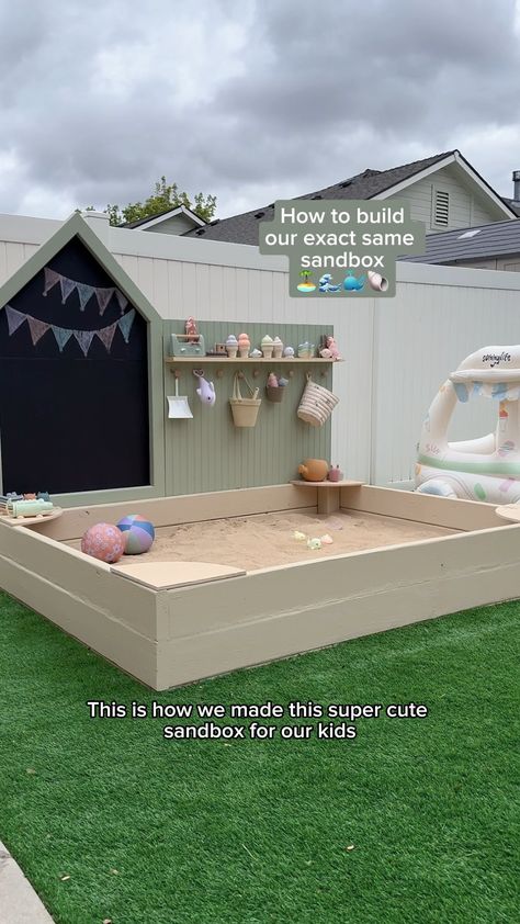 Cool Pine Interior & Exterior Paint curated on LTK Backyard For Kids And Adults, Sand Box Ideas Backyards, Backyard Play Area For Kids, Kids Backyard Ideas, Play Area Garden, Backyard Play Spaces, Kid Friendly Backyard, Outdoor Kids Play Area, Backyard Kids