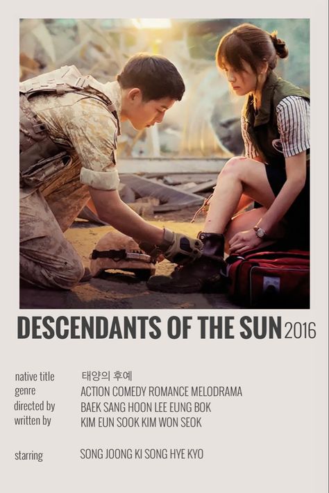 Decendants Of The Sun Poster, Sun Minimalist, Descendants Of The Sun, Mystery Film, Korean Drama Series, Drama Ideas, Drama Tv Shows, Korean Drama List, Korean Drama Movies