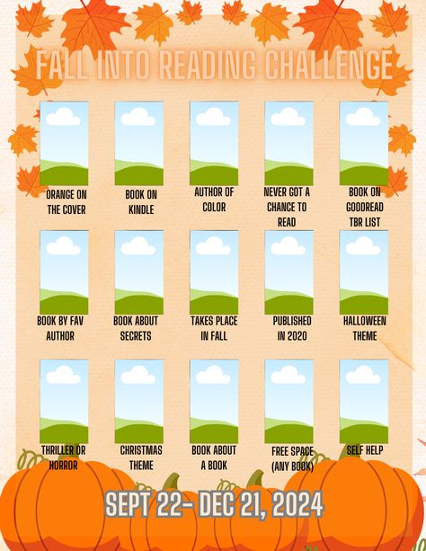 Come hop aboard the 2024 Fall Challenge! It's all about cozy vibes and delightful prompts to dive headfirst into the joy of reading. Get snug, get reading, and join the fun! 🍂📚✨ Fall Challenge, Reading List Challenge, List Challenges, Bookish Things, Cozy Vibes, Reading Lists, Diving, Reading