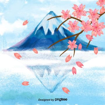 gunung fuji dan tenang tasik pemandanganlatar belakang Gunung Fuji, Fuji Mountain, Mountain Illustration, Mount Fuji, Cherry Blossom, Blossom, Abstract Artwork, Art