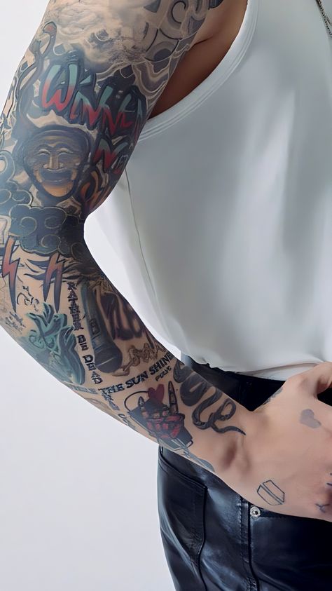 Jungkook Full Sleeve Tattoo, Jungkook Full Hand Tattoo, Jungkook Sleeve Tattoo, Jungkook Arm Tattoo, Jungkook Tattoo Ideas, Jungkook Hand Tattoo, Tattoo Jungkook, Photoshop Tattoo, Jungkook Tattoo