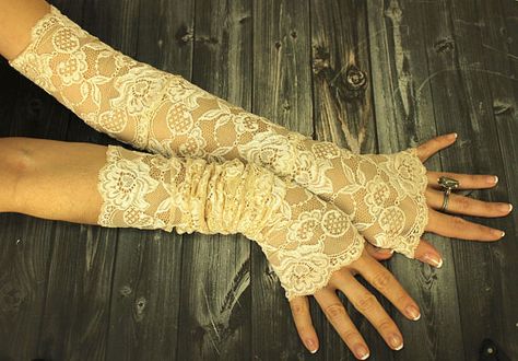 Fingerless Gloves Aesthetic, Lace Gloves Wedding, Wedding Arms, White Mittens, Prom Gloves, White Lace Gloves, Gloves Aesthetic, White Off Shoulder Dress, Lace Fingerless Gloves