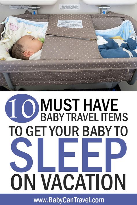 Help your baby get the best sleep while traveling! With these 10 must have baby travel items you'll have the most success in getting your baby to sleep on vacation! We cover everything from naps on the go, sharing a hotel room and all the best baby travel essentials. #babytravel #babysleep Baby Packing List Travel, Toddler Travel Bed, Baby Travel Essentials, Baby Sleep Regression, Baby Travel Bed, Baby Sleep Through The Night, Travel With Baby, Travel Toys For Toddlers, Baby Travel Gear