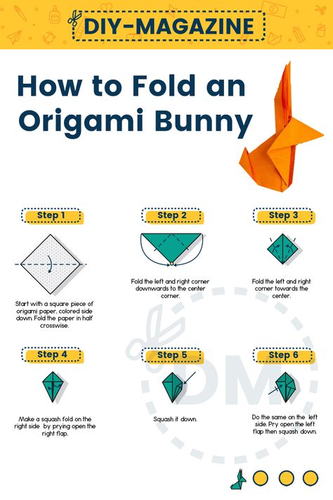 LEarn how to make a super cute origami! This bunny origami may be a bit tricky to make, but this step-by-step instruction will help you make a cute paper rabbit. Easter Origami, Bunny Origami, Origami Bunny, Paper Rabbit, W Pictures, Cute Origami, Cute Paper, Origami Folding, Easy Origami