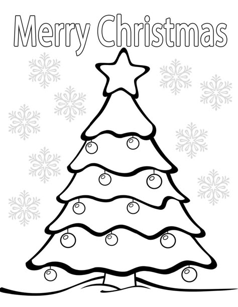 Merry Christmas Tree Coloring Page #FreePrintable Printable Writing Worksheets, Christmas Pictures To Color, Free Christmas Printable, Merry Christmas Coloring Pages, Tree Coloring, Christmas Coloring Sheets, Printable Christmas Coloring Pages, Christmas Tree Coloring Page, Christmas Worksheets