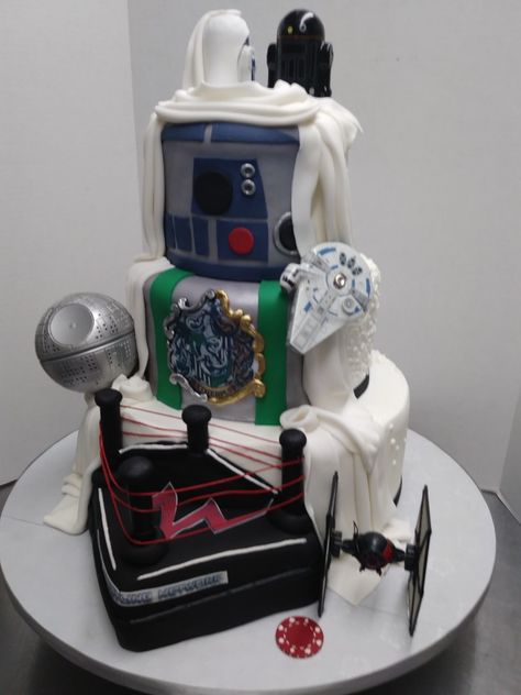 Peekaboo Wedding Cake, Cake With Pop, Peekaboo Cake, Star Wars Wedding Cake, Star Wars Wedding, Cake Ideas, Wedding Cake, Wedding Cakes, Harry Potter