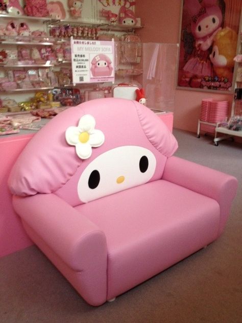 Sanrio Apartment, Sanrio Furniture, Kawaii Chair, Kawaii Furniture, Angelcore Pink, Rooms Decoration, My Melody Wallpaper, Hello Kitty Rooms, Kawaii Room Decor