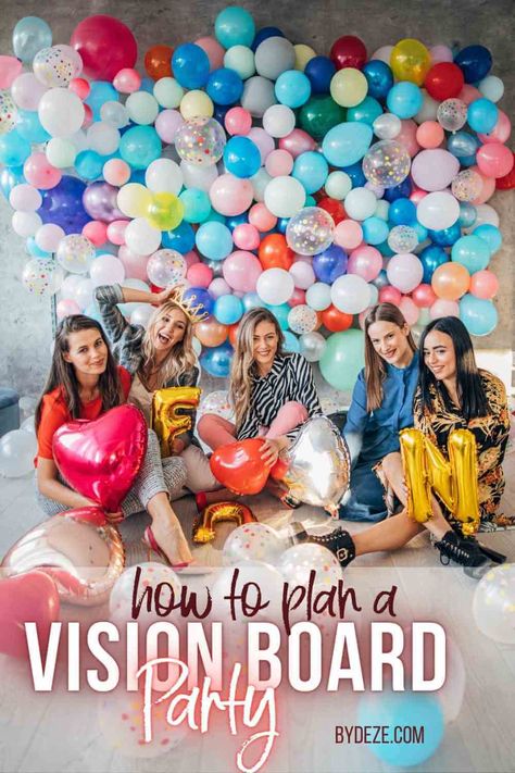 How to Host an Epic Vision Board Party Goal Setting Party, Vision Board Party Themes, Work Vision Board, Goal Celebration, Board Party, Vision Board Party, A Vision Board, New Year Goals, Goal Planning