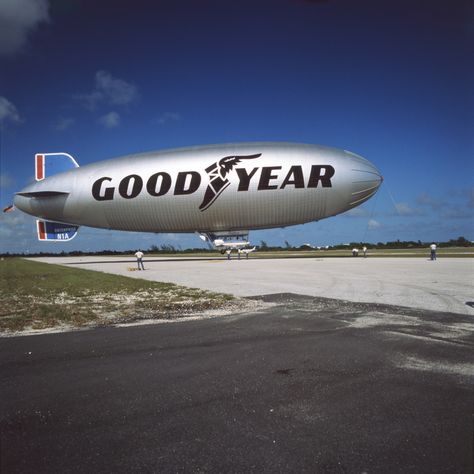 The Goodyear blimp at Pompano Beach in the 1980s. | Florida Memory Elongated Muskrat, 1980s Florida, Bell 212, Living In Austin Texas, Airship Balloon, Goodyear Blimp, Zeppelin Airship, Airlines Branding, Bletchley Park