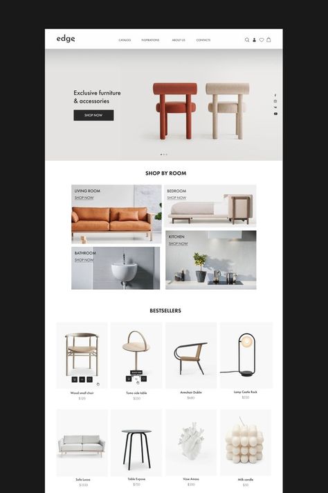 Furniture store E-commerce Website Bed Staging, Furniture Store Website, Furniture App Design, Website Minimalist, Website Branding Design, Online Illustration, Online Store Website, Interior Design Template, Furniture Website