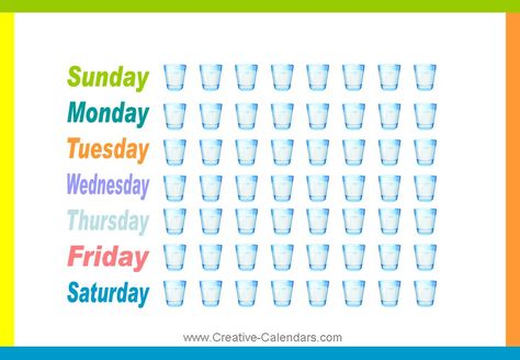 Water-Drinking Chart Tracking | drink more water chart Water Intake Chart Printable, Daily Water Intake Chart, Water Intake Chart, Creative Calendar, Water Challenge, Nutrition Chart, Daily Water Intake, 28 Day Challenge, Water Tracker