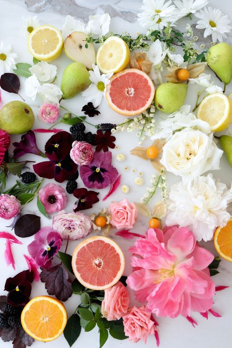 a summery assortment of fruit & blooms Monika Hibbs, Flowers And Fruit, House Smell, Arte Floral, Flower Child, Summer Flowers, Decoration Design, Love Flowers, Flowers Photography