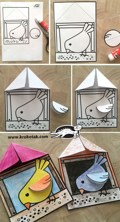 krokotak | Bird Feeder Birds Craft, Bird Paper Craft, Winter Crafts Preschool, Bird Craft, Bird Feeder Craft, Winter Preschool, Diy Birds, Bird Crafts, Winter Crafts For Kids