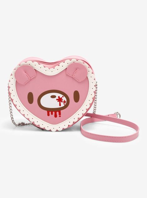 Hot Topic Gloomy Bear Heart Lace Crossbody Bag | Pueblo Mall Gloomy Bear Accessories, Gloomy Bear Merch, Gloomy Bear Icon, Kawaii Purse, Bear Clothes, Blood Splatter, Gloomy Bear, Disney Valentines, Bear Outfits