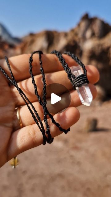 Macrame Stone Wrap, Wrapping Stones Macrame, Stone Wrapping Macrame, Crystal Wrapping, Adjustable Macrame Crystal Necklace With Waxed Cord, Macrame Necklace Stone, Spiritual Healing Macrame Crystal Necklace, Stone Wrapping, Macrame Necklace