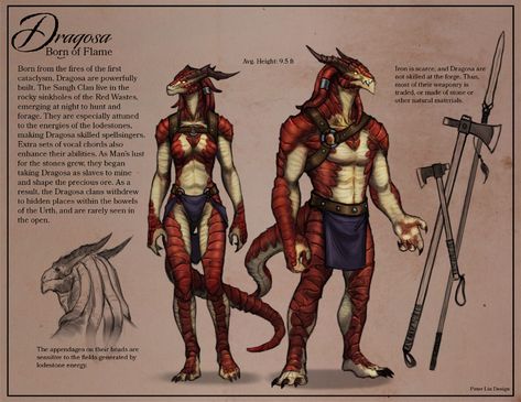 Peter Lin - Fantasy Races Redesigned Worldbuilding Art, Reptilian Humanoid, Dragon Poses, Mythical Monsters, Racing Art, Fiction Idea, Alien Concept Art, Fantasy Races, Fantasy Story