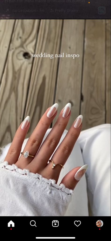 Hailey Bieber Nails Pearl French Tip, Ombre Nails Hailey Bieber, Hailey Bieber Nails Wedding, Hailey Beiber French Tip Nails, French Tip Hailey Bieber Nails, Hailey Beiber French Nails, Hailey Beiber Nails French Tip, Hailey Bieber Nails With French Tip, Haley Bieber Wedding Nails