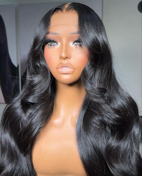 Blowout Lace Wig, Wig Blowout, 28 Inch Body Wave Wig, Layered Body Wave Wig, Flip Over Body Wave Wig, Bodywave Lacefront Wig, Curled Wigs, Wigs Business, Jet Black Body Wave Lace Front