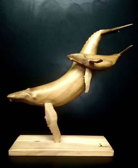 Whale Carving Wood, Whale Carving, Woodcarving Ideas, Woodturning Ideas, Driftwood Sculpture, Whale Art, Carving Wood, Fish Sculpture, Carving Art