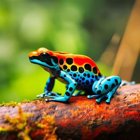 Colorful rainforest poison dart frog, generative AI stock photo Frog Reference, Strawberry Poison Dart Frog, Rainforest Frog, Poison Dart Frog, Dart Frogs, Poison Dart, Author Branding, Dart Frog, Nature Background