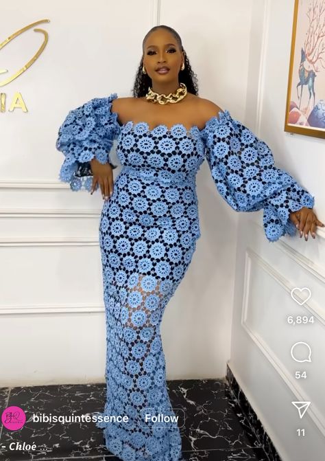 Lace Kaftan Dress Nigeria, Lace Nigerian Dress Styles, Lace Nigerian Dress, Lace Gown Styles Nigerian, Buba Styles, Blue Ankara, Lace Asoebi, Nigerian Dress Styles, African Elegance