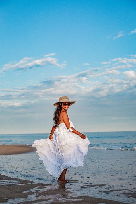 Beach Women Photoshoot, Beach Poses For Women, Beach Pictures With Dress, Beach Birthday Photos, Beach Pictures In Dress, Beach Birthday Shoot, Woman Beach Photography, White Dress Beach Photoshoot, Beach Shoot Ideas Photoshoot