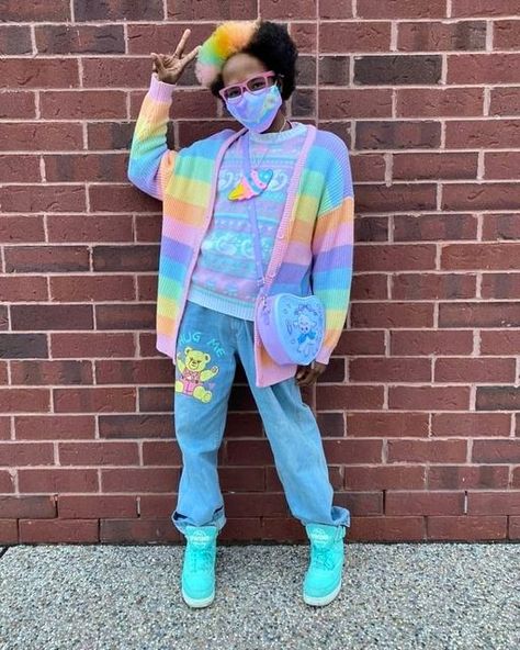 Decora Kei Boy, Pastel Boy Outfit, Fairy Kei Boy, Decora Kei Outfits, Mc Outfit, Kai Fashion, Funky Fish, Black Kawaii, Princess Closet