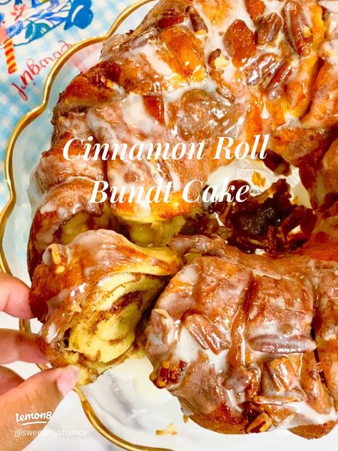 Cinnamon Roll Bundt CAKE | Article posted by Shanice Bryan | Lemon8 Hawaiian Roll Bundt Cake 12 Tomatoes, Bundt Pan Cinnamon Rolls, Cinnamon Roll Bundt Cake Easy, Hawaiian Roll Bundt Cake, Cinnamon Roll Bundt Cake, Baking Cinnamon, Breakfast Coffee Cake, Easy Bundt Cake, Wedding Brunch