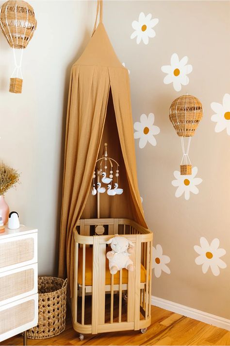 The Willow Collection Nestig Crib Nursery Ideas, Nestig Crib Nursery, Girls Nursery Themes, Earthy Nursery Ideas, Gender Neutral Nursery Themes, Wave Crib, Earthy Nursery, Daisy Nursery, Mini Nursery