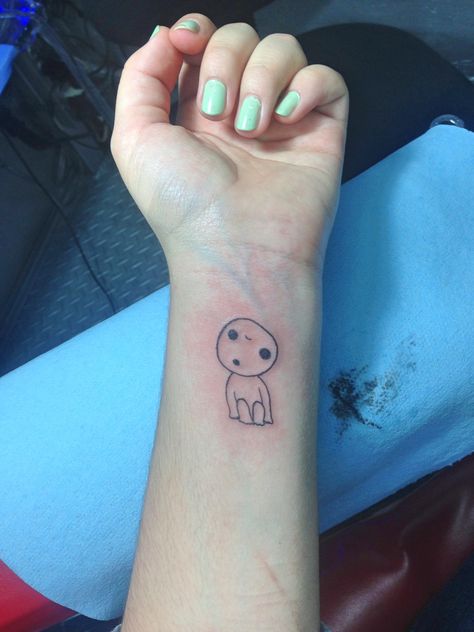 Tree Spirit Tattoo, Kodama Tattoo, Cow Tattoos, Princess Mononoke Tattoo, Studio Ghibli Tattoo, Cow Tattoo, Spirit Tattoo, Ghibli Tattoo, Princess Tattoo