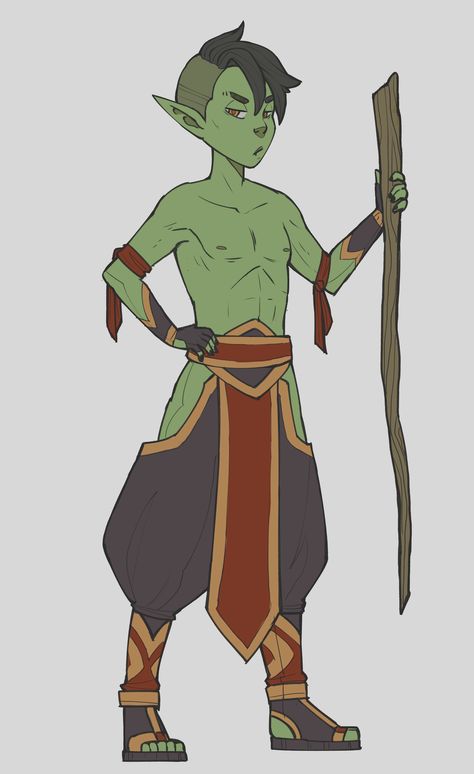 Half Orc Kid, Half Orc Dnd, Dnd Half Orc, Orc Character Design, Half Goblin, Half-orc Male, Monk Dnd, Half Orc, Goblin Art