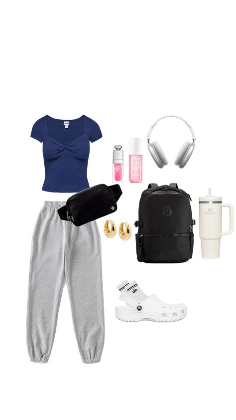 basic navy blue school fit! | .kotasinspo on tiktok | #likeforlikes #school #inspo #outfit School Fit, Inspo Outfit, School Fits, Navy Blue, Navy, Blue