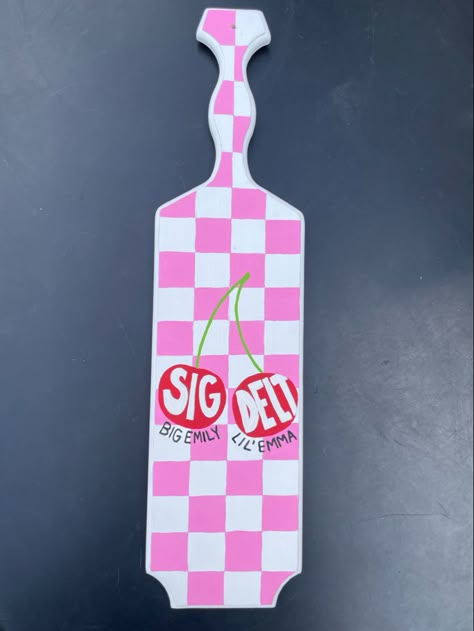 Trendy Sorority Paddle, Paddle Board Painting Ideas, Sorority Big Plaques, Paddle Board Ideas Sorority, Funny Sorority Paddles, Big Lil Paddles Ideas, Sorority Paddles Aesthetic, Easy Sorority Paddles, Fraternity Paddles Big Little