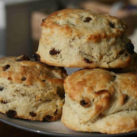 Fruit Scones Recipe, Churned Butter, Cream Scones Recipe, Raisin Scones, Banana Bread Brownies, Scone Recipes, Fruit Scones, Scones Recipe Easy, English Cream