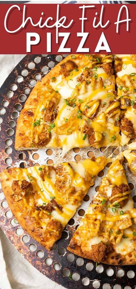 Chic Fil A Pizza, Chick Fil A Pizza, Smoked Salmon Pizza, Chick Fil A Recipe, Foods Pizza, Special Pizza, Recipe For Pizza, Chick Fil A Sauce, Chicken Flatbread