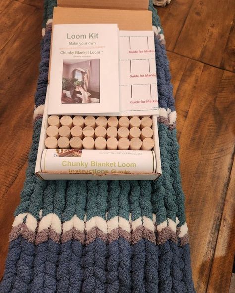 😍 DIY LOOM KIT - WOOD NOT INCLUDED - "MAKE YOUR OWN LOOM!" - TOOLS NEEDED 😍 by Uppercase Designs starting at $99.00 PLEASE READ WHAT TOOLS YOU WILL NEED AND WHAT IS NOT INCLUDED WITH THIS KIT. DIY LOOM - Specifically for making those beautiful chunky yarn blankets! ***NEW*** Now you can Make Your Own Loom with this Kit - SUPER EASY! Have you always wanted to make your own chunky blanket but don't know how or have you tried making it by hand but keep dropping a stitch or worse, you can't g... How To Use A Loom, Chunky Blanket Loom, Chunky Blanket Loom Diy, How To Make Regular Yarn Chunky, Loop Yarn Blanket Ending, Loom Knit Lap Blanket, Loom Tools, Loom Knit 10 Stitch Blanket, Diy Knitting Loom