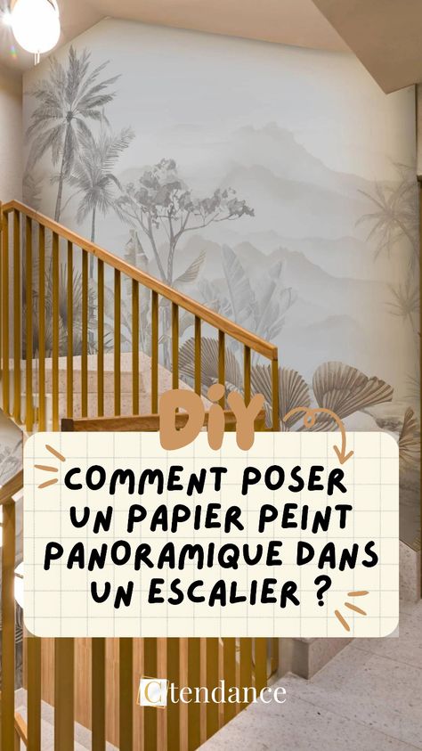 🖼️🛠️ Donnez à vos escaliers une métamorphose époustouflante avec du papier peint panoramique ! 🌟🎨  Suivez notre guide détaillé pour apprendre à poser parfaitement le papier peint étape par étape, transformant vos escaliers en une véritable œuvre d'art 🖌️📐  #PapierPeint #DécoEscalier #BricolageMaison #AménagementIntérieur #DIYDéco #Décoration #Artisanat #InspirationMaison Decoration Cage Escalier, D Art, Mural, Art