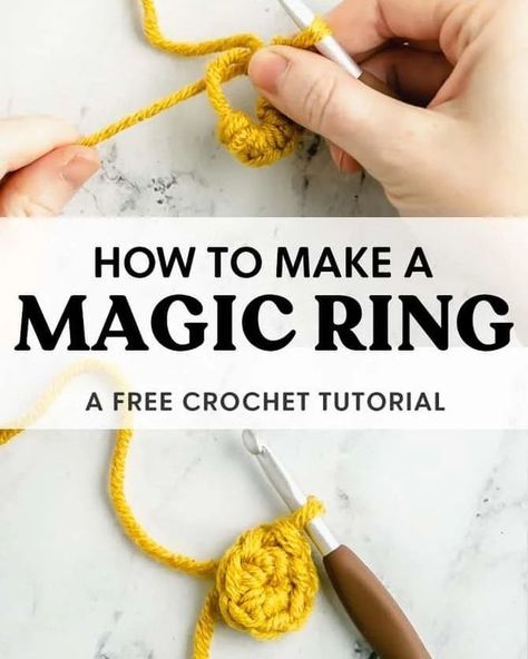 Crochet & Knitting with Sarah Maker Magic Circle Tutorial, Magic Ring Tutorial, Crochet A Magic Ring, Crochet Magic Ring, Easy Crochet Granny Square, Magic Circle Crochet, Magic Ring Crochet, Ring Magic, Circle Crochet